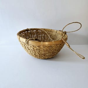 hanging plant basket 11&quot; x 6&quot; vintage wicker plant hanger