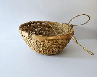6" x 11" wicker hanging plant basket