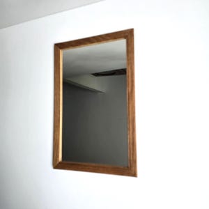 Vintage Oak Framed Accent Mirror Vertical 17.5" x 11.5" Hamilton of Indiana Chicago