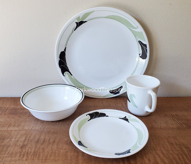 Corelle Black Orchid Dinnerware 16 Piece Set for 4 - Etsy