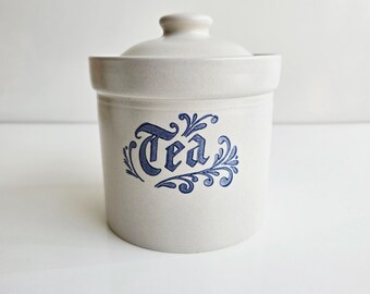 Stoneware Tea Canister Vintage Pfaltzgraff Yorktowne Tea Canister