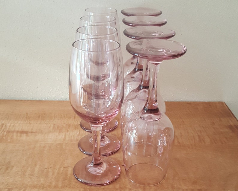 Vintage Libbey Premiere Blush Pink Wine Glasses Set of 8 Etsy