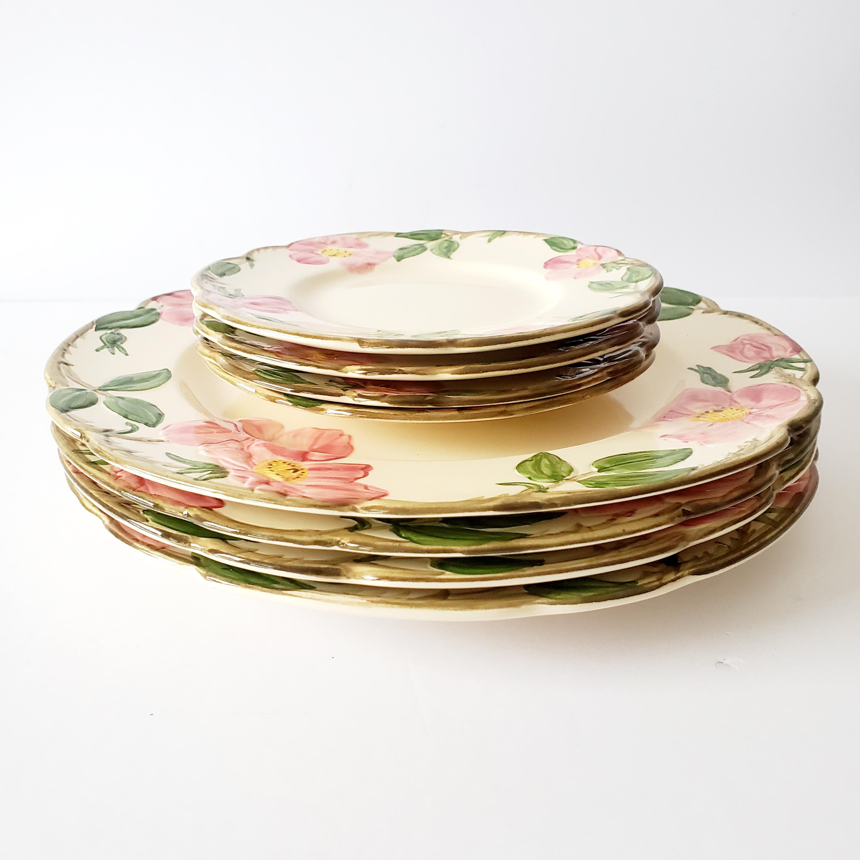 Franciscan Desert Rose 皿 　27㎝　4枚セット Vintage Franciscan Desert Rose Dinnerware Set 22 Pieces for 4