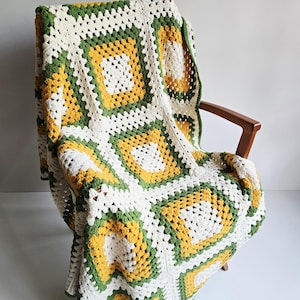 Granny Square Afghan crocheted throw blanket