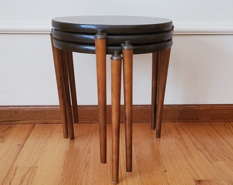 Vintage Mid Century Nesting Tables Set of 3 Tables