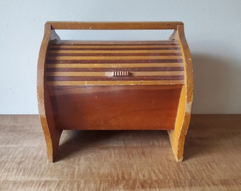 Vintage Sewing Box Wood Box Sewing Organizer