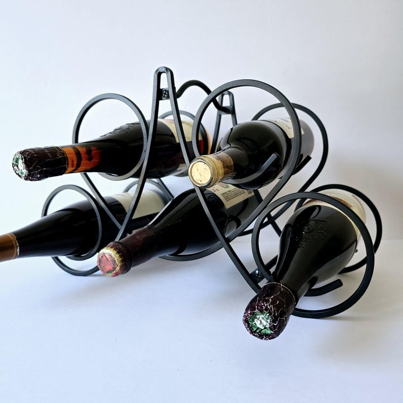 Triangular Wine Rack Black Metal Wine Rack 5 Bottle Triangular Display - Etsy