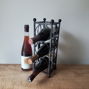 Vintage Wine Rack Wrought Iron Wine Rack Narrow Space Tabletop Countertop Metal Wine Rack Etsy