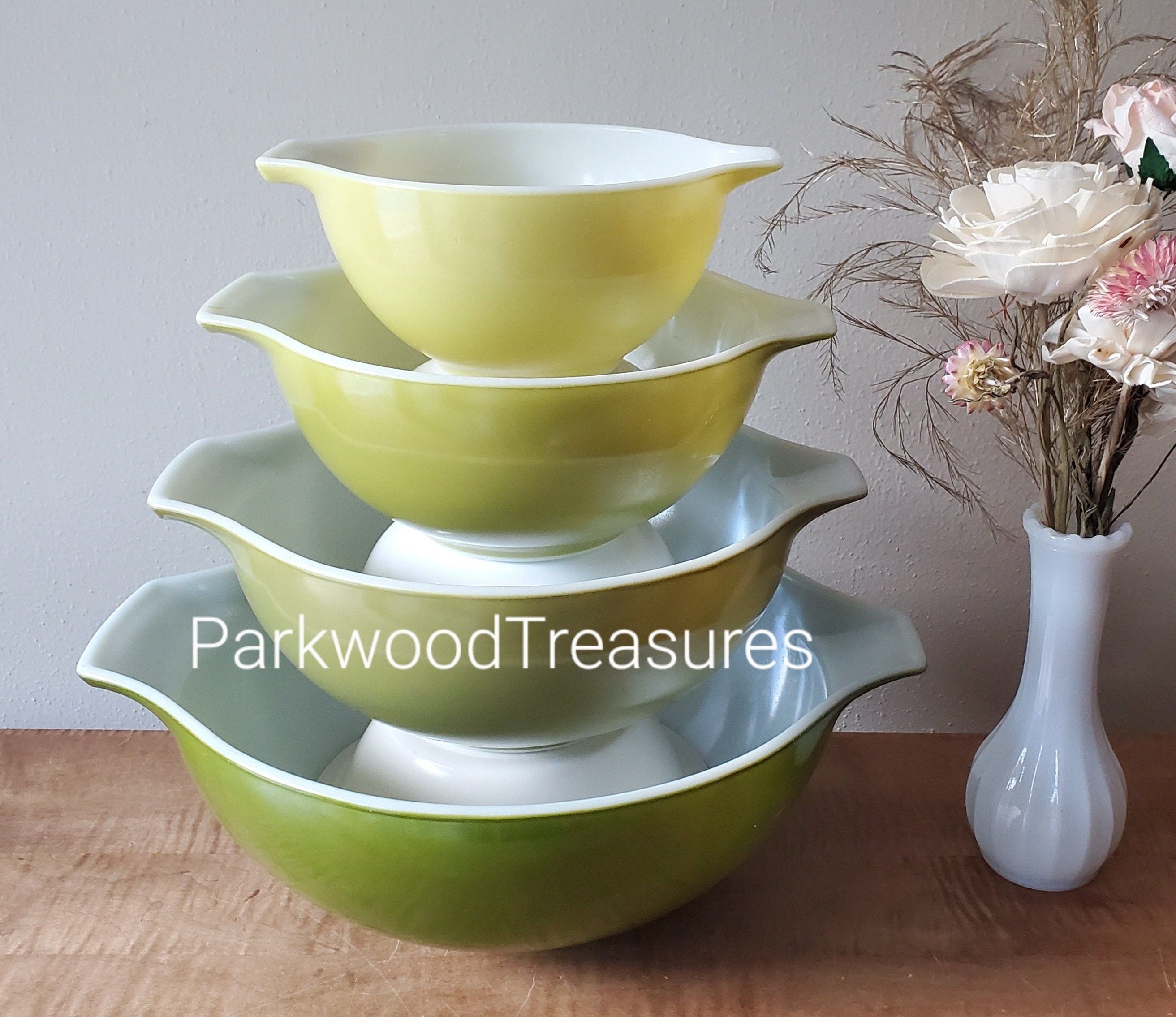 Pyrex Verde Cinderella Mixing Bowl Set - Etsy