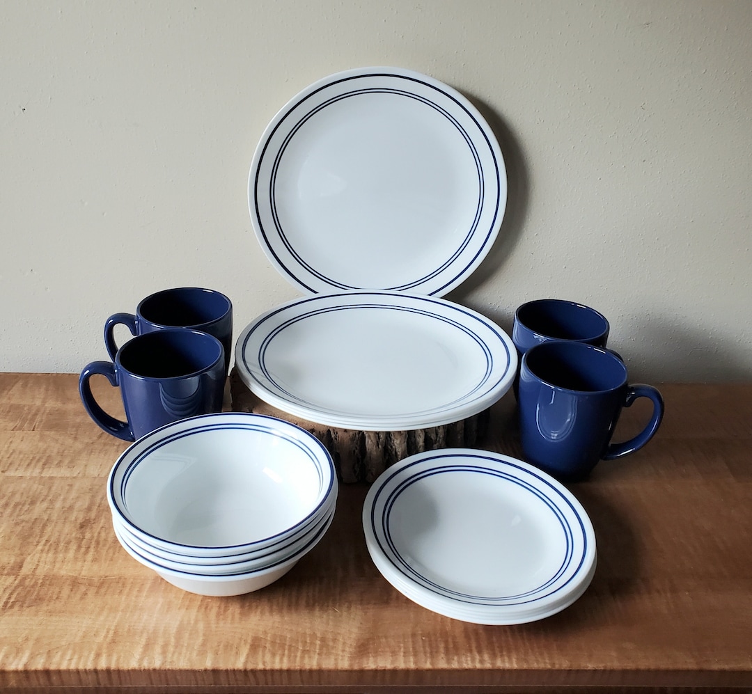 Blue Dinnerware Corelle Cafe Blue Vintage Corelle Classic Cafe