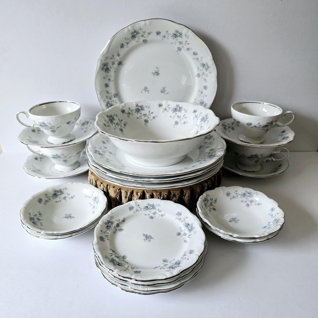 Vintage Johann Haviland Blue Garland China Set 21 Piece Service