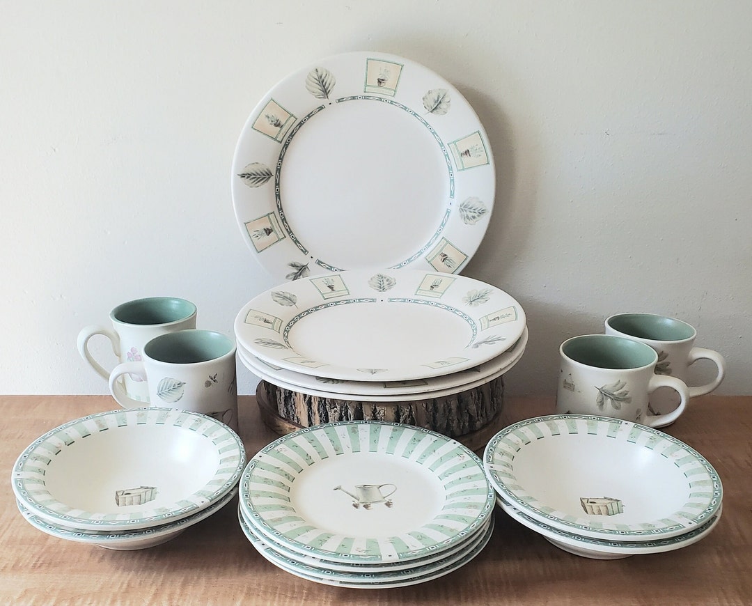 Vintage Pfaltzgraff Naturewood Dinnerware Set 16 Pieces for 4 Etsy