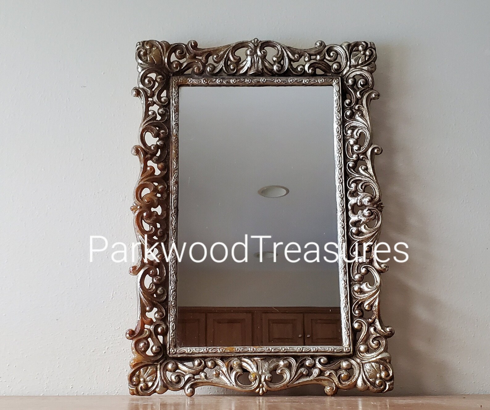 Vintage Vanity Mirror Tray Large Rectangle Mirrored Make up Etsy