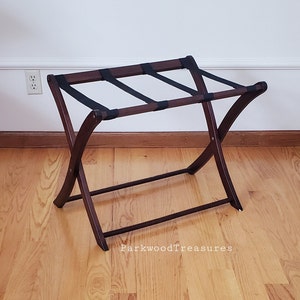 Vintage Luggage Rack, Folding Wood Luggage Storage Rack