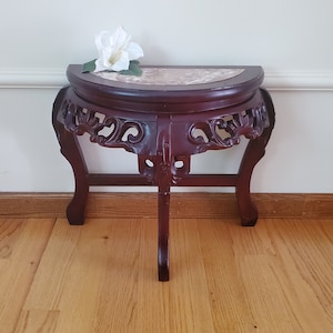 Chinese Marble Top Tall Stand, 20th c. – Showplace