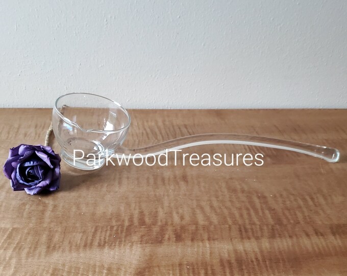 Vintage Glass Punch Bowl Ladle Etsy