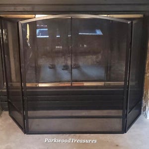 fireplace screen vintage metal folding fireplace screen