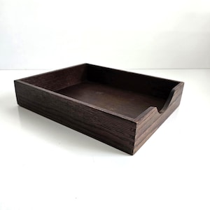 wood paper tray vintage desk file