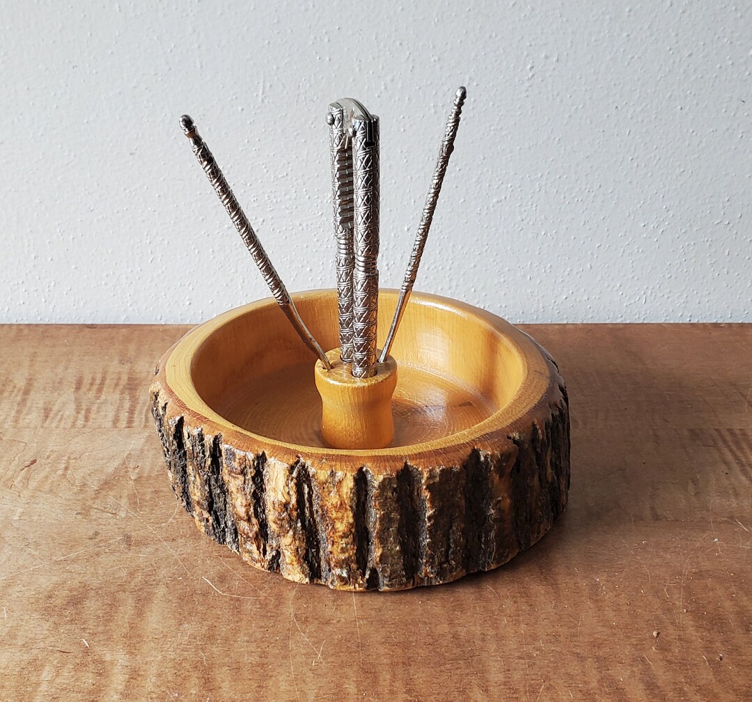 Vintage Nut Cracker Bowl Set With Picks Etsy