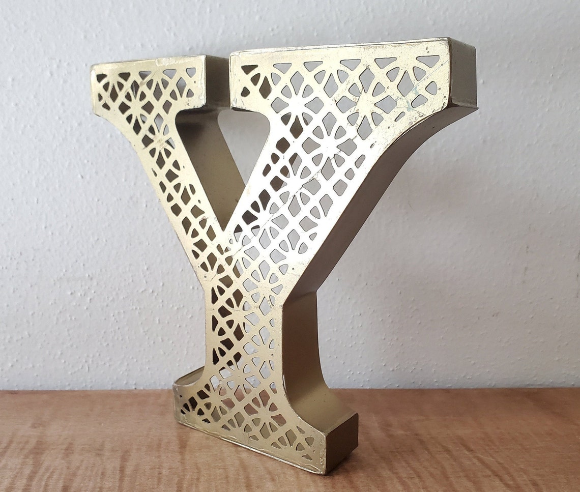 Vintage Brass Letter Y Metal Letters for Wall Etsy