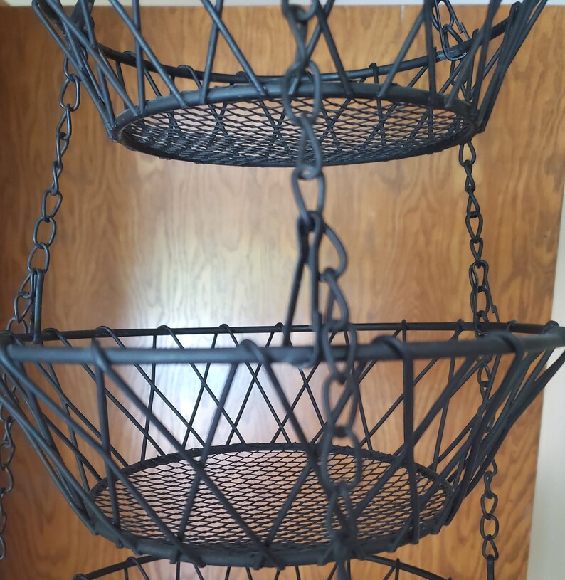 Vintage 3 Tier Hanging Baskets Wire Hanging Baskets Great for Etsy