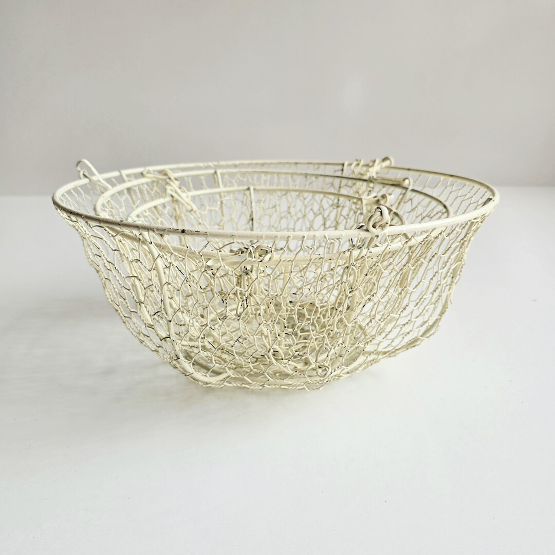 Rustic Cream 3-tier Hanging Wire Baskets: Kitchen Storage /details in ...