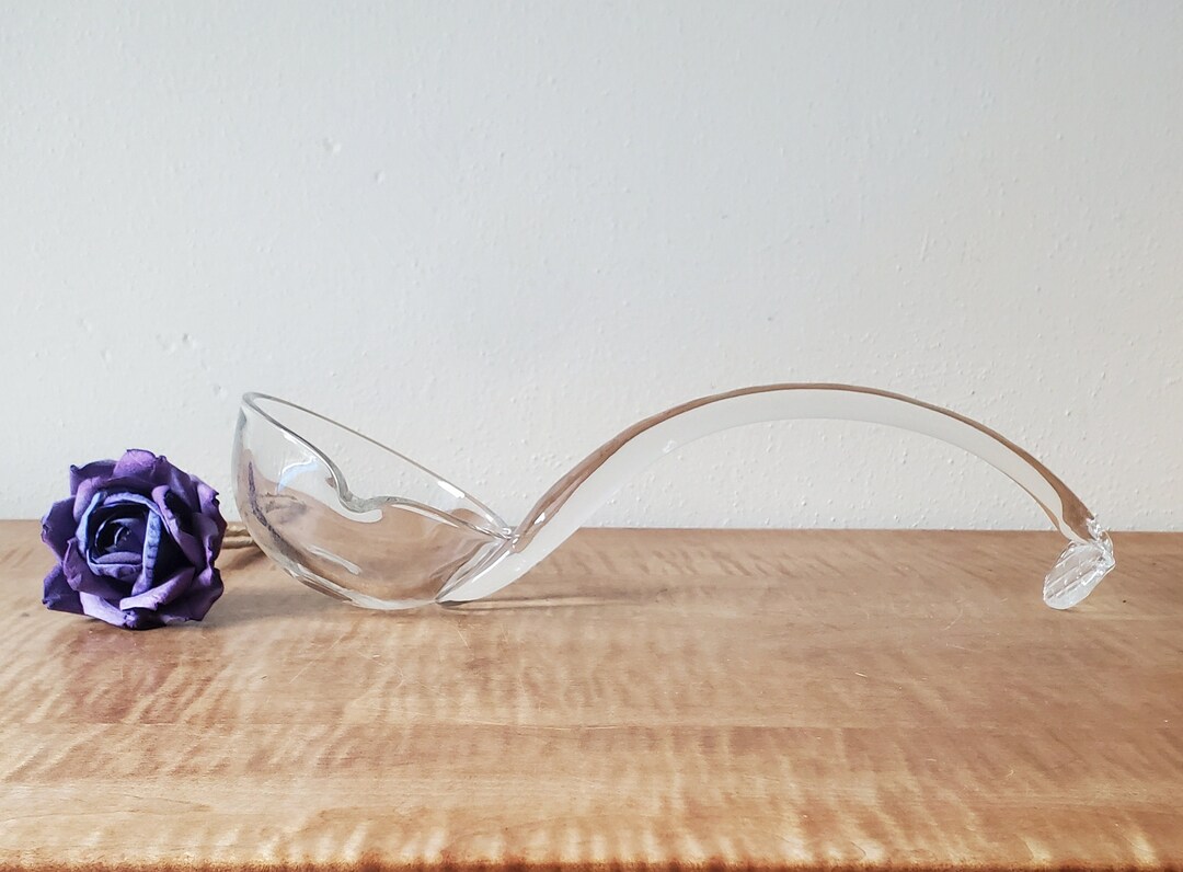 Vintage Glass Punch Bowl Ladle Etsy