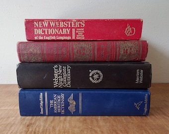 Book Shelf Set: Dictionary Reference Study Office Home Decor