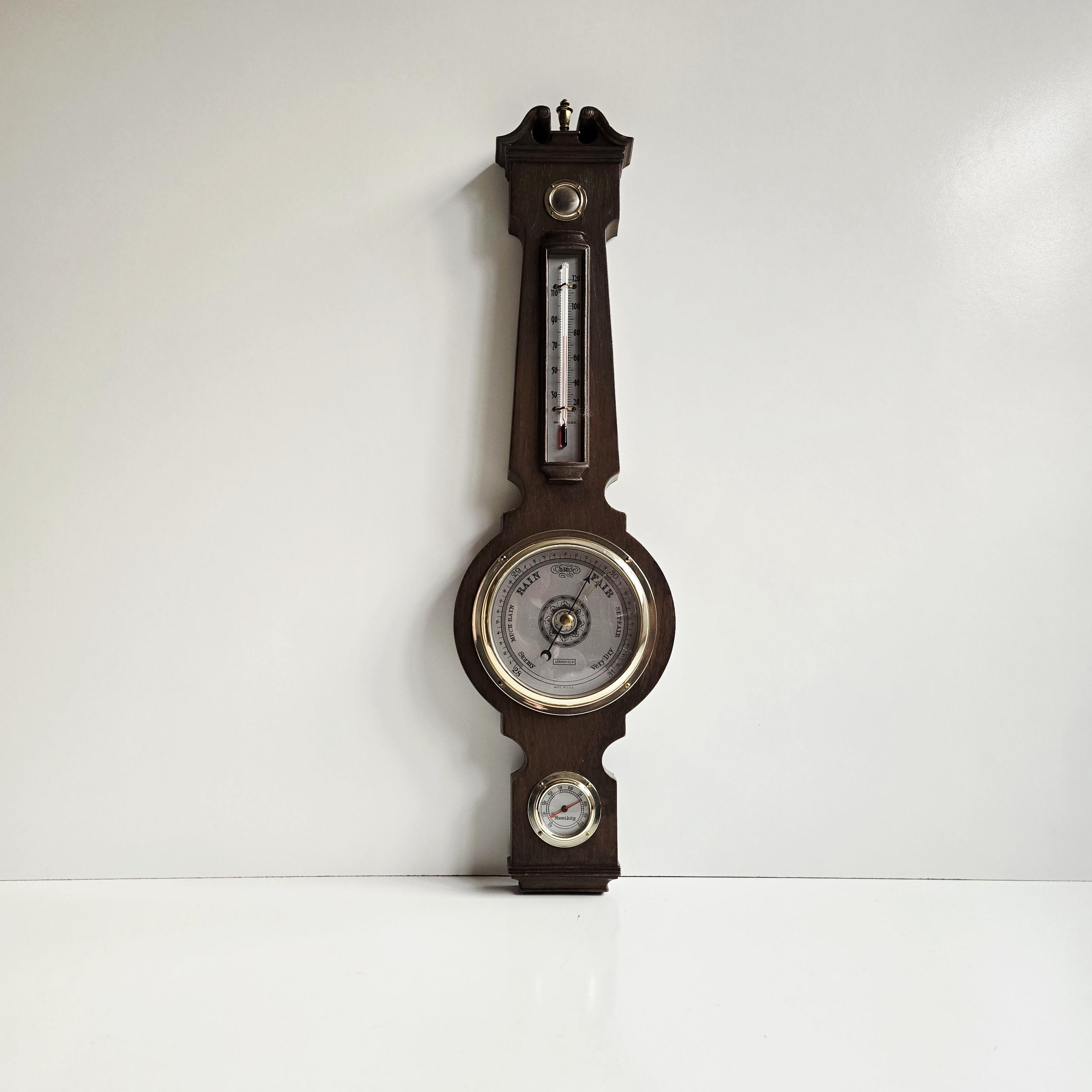 Weather Station Vintage Springfield Temperature Barometer Humidity