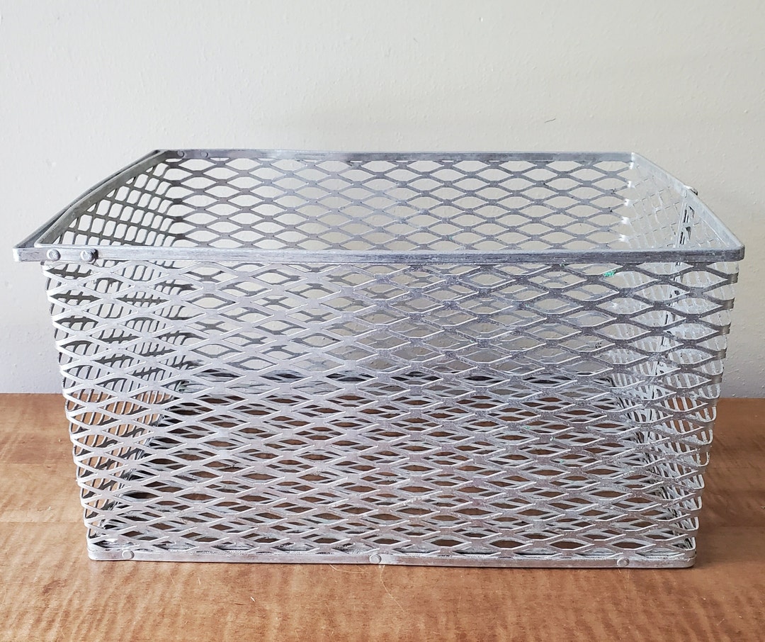 Vintage Metal Basket Storage Basket Entry Organizer Basket Etsy