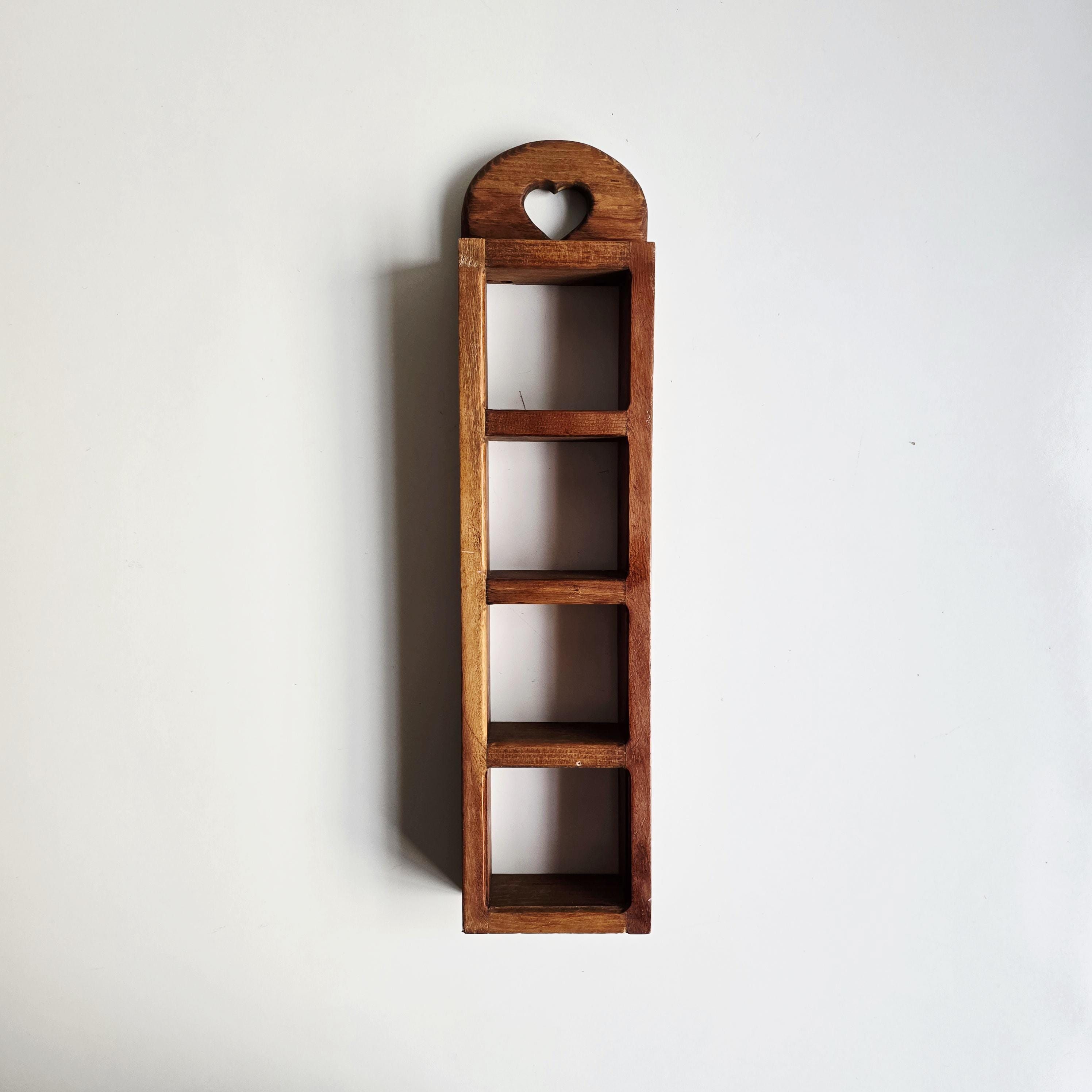 wooden wall shelves 4 tier vintage narrow space wood shelving miniature collectible display shelves