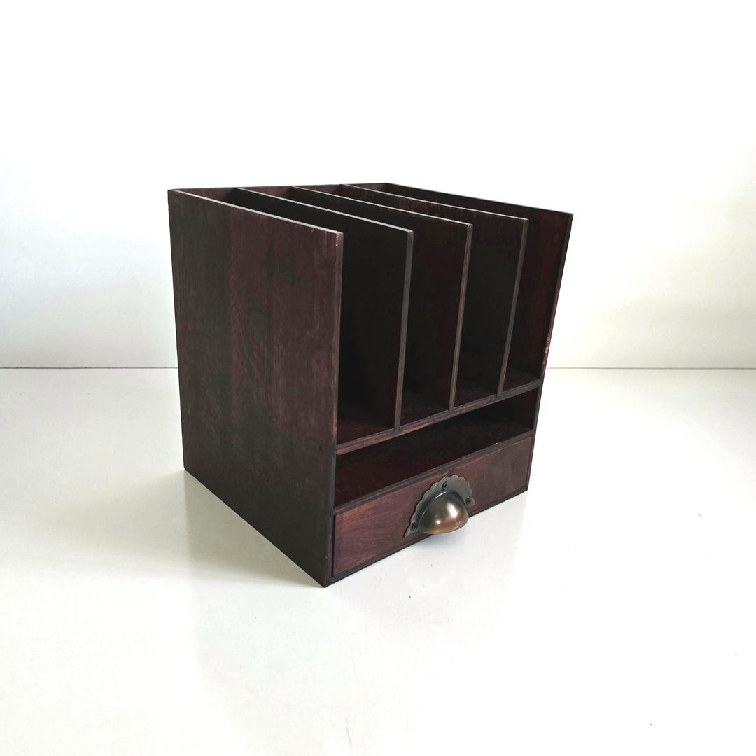 Wood Desk Organizer With Drawer Desk Caddy Office Storage - Etsy
