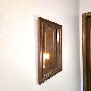 wood framed wall mirror 15&quot; x 19&quot; vintage wood hanging mirror
