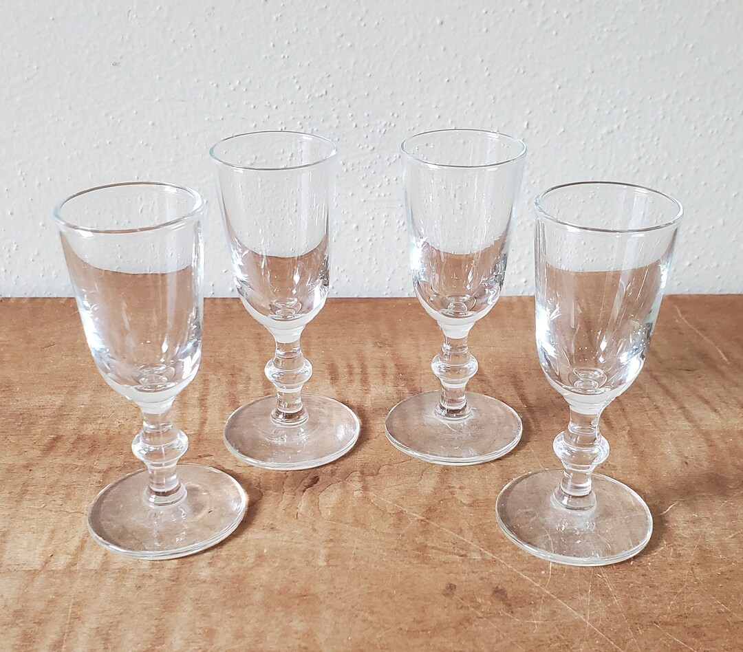 Vintage Shot Glasses Long Stemmed Shot Glasses Cordial Etsy