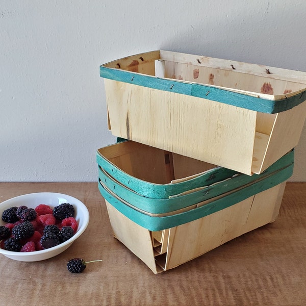 Wood Berry Baskets Etsy