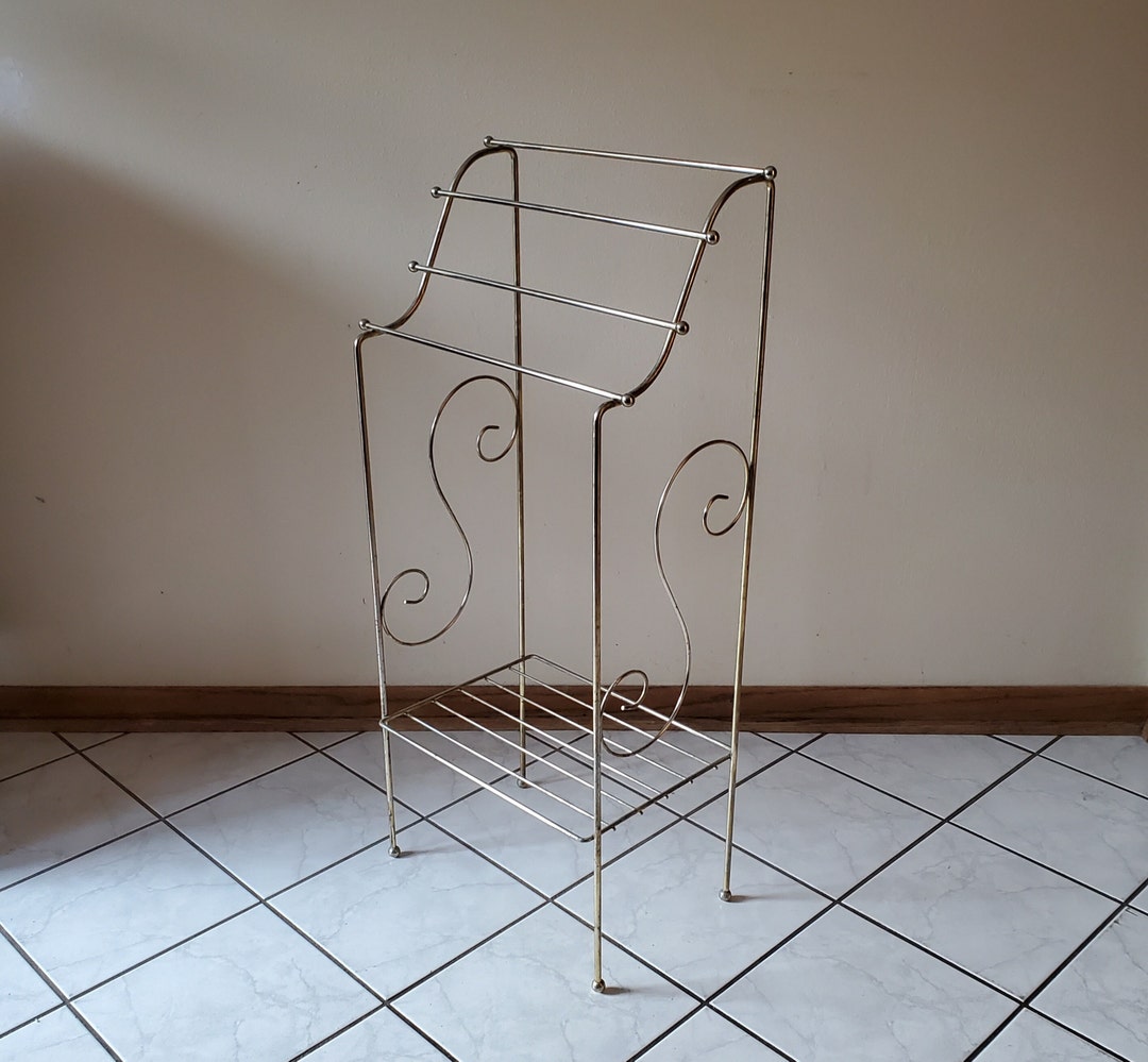 Vintage Towel Rack, Towel Stand, Towel Holder, Floor Stand Metal Towel ...