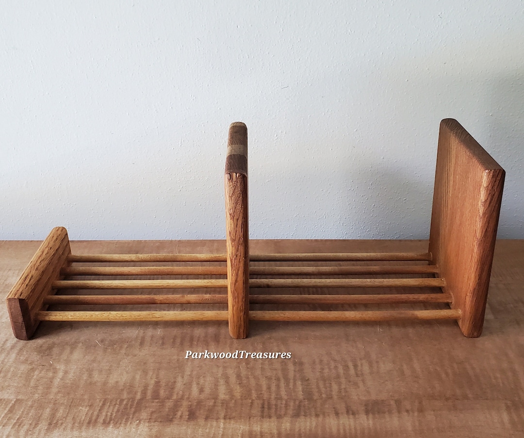Vintage Wood Book Rack, Wooden Vintage Book Shelf, Adustable Book Shelf ...