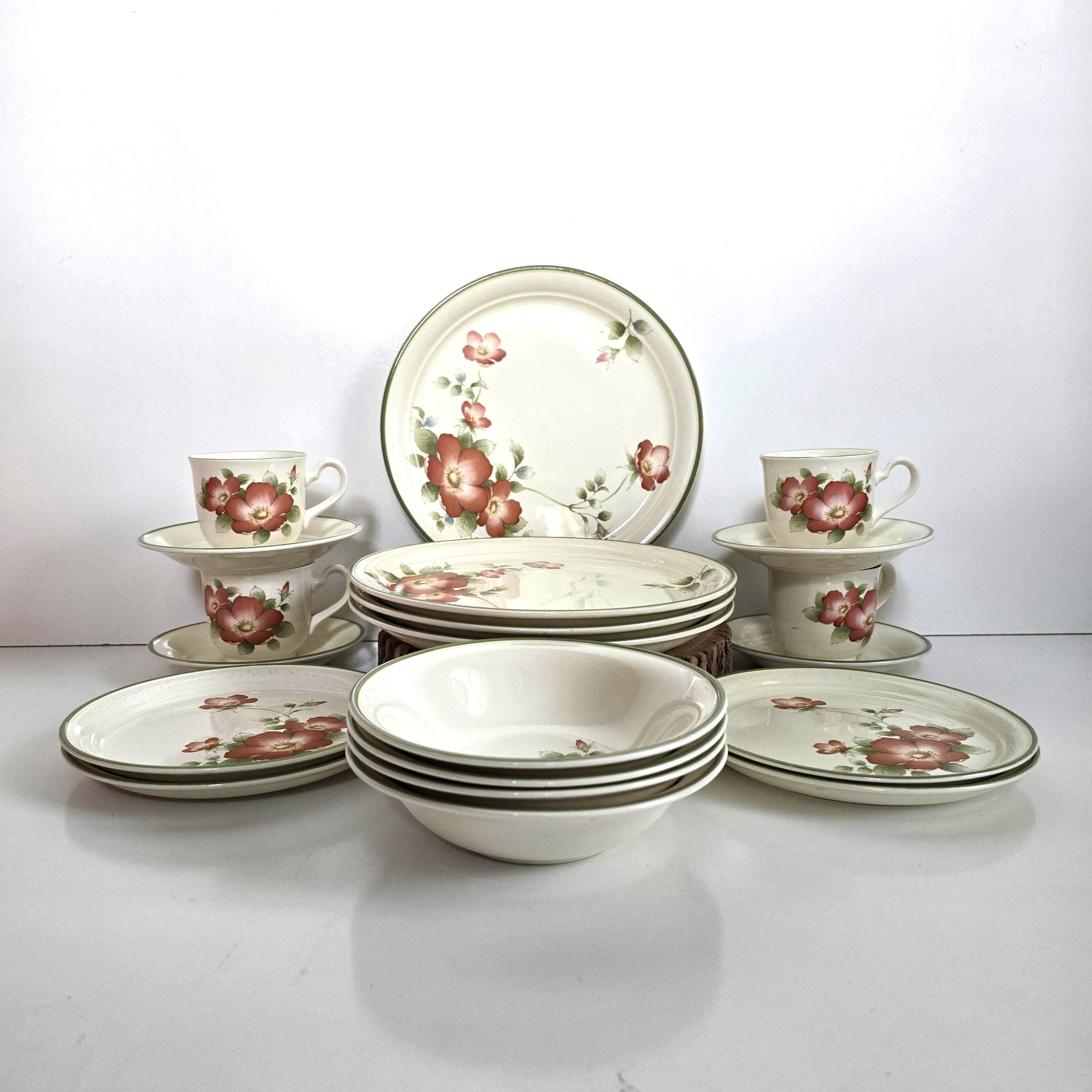 20 Pc Vintage Noritake Keltcraft Wild Rose Dinnerware Set - Etsy