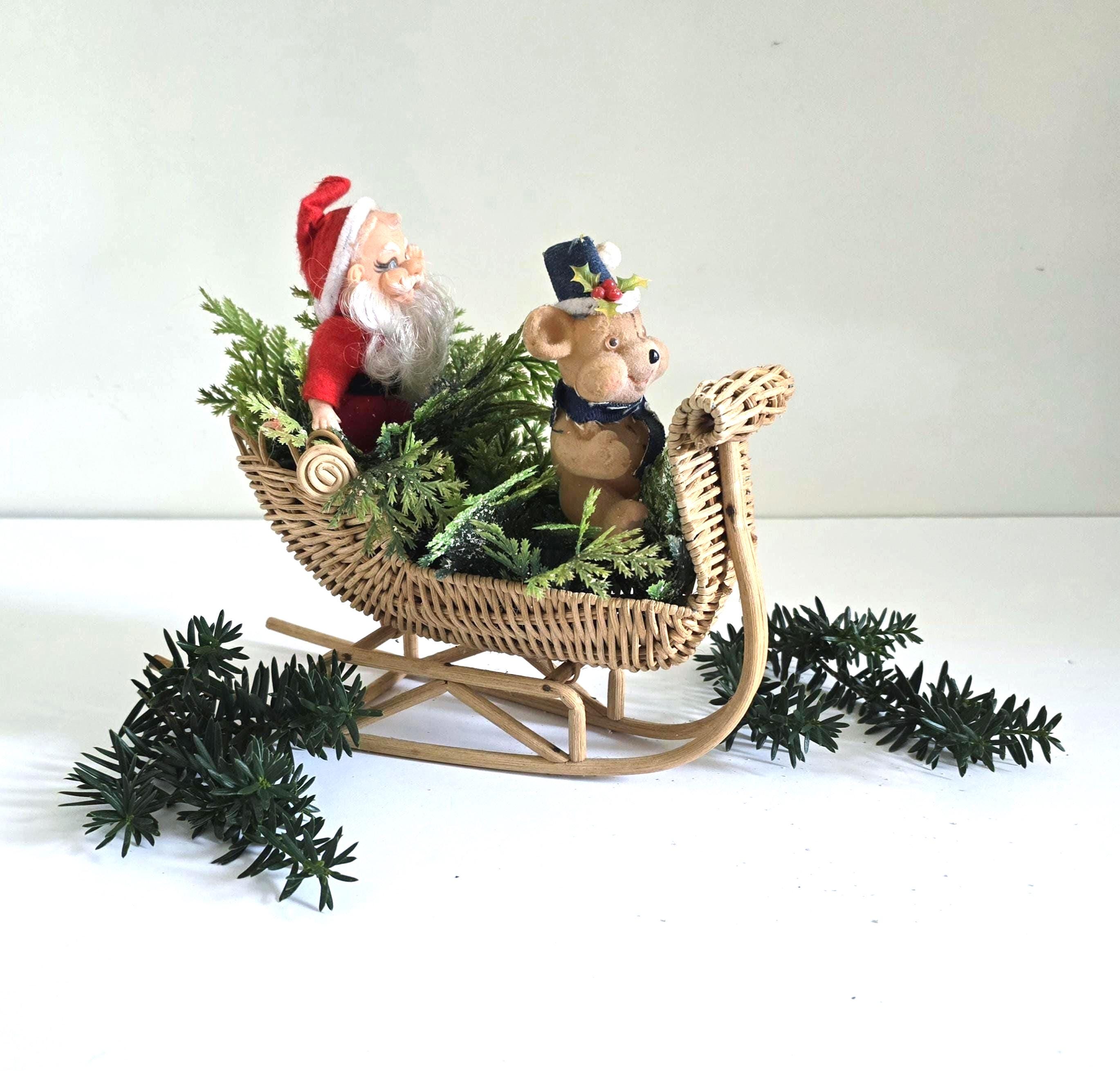 Flocked Santa - Etsy