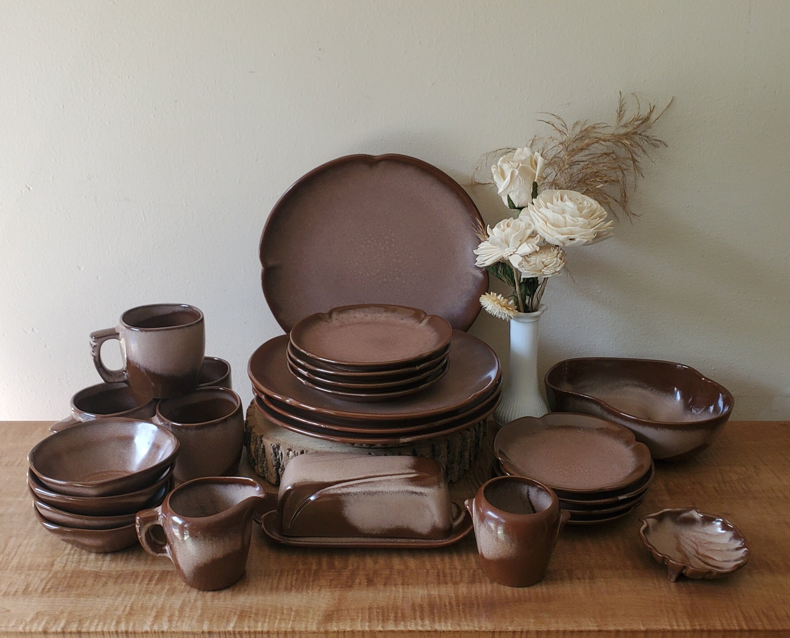 Vintage Frankoma Plainsman Brown Dinnerware Excellent Etsy