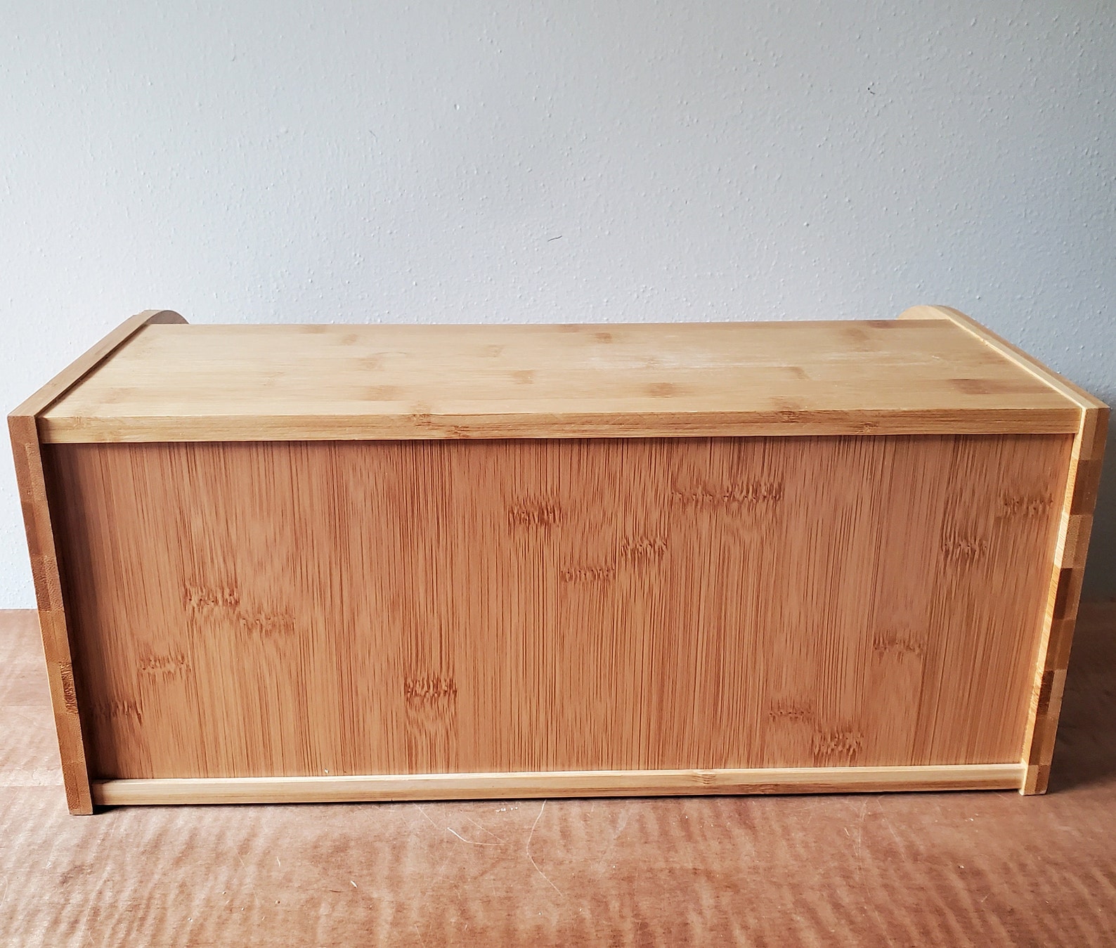 Vintage Bread Box Roll Top Wood Bread Box Breadbox Etsy