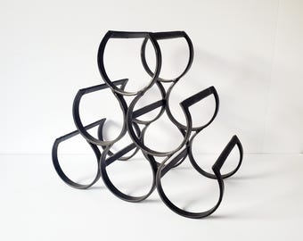 wine rack vintage black iron 6 wine bottle rack