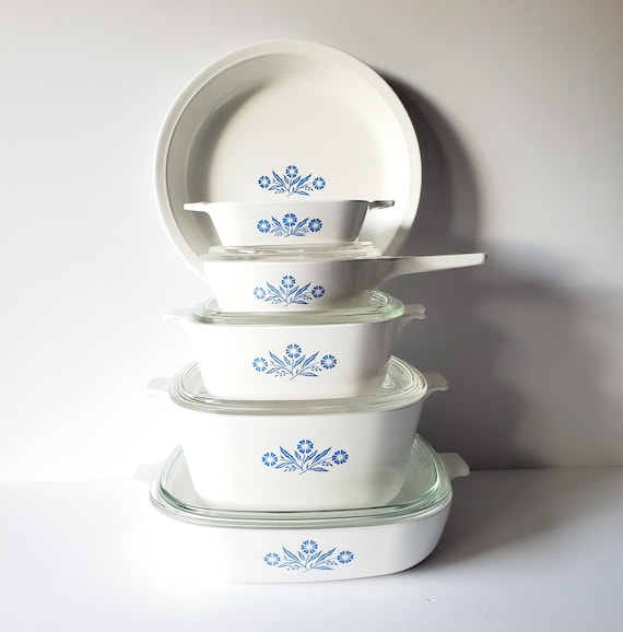 Blue Cornflower Casserole Vintage Corning Ware Blue Cornflower 10 Piece Set Etsy
