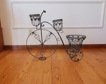 Vintage Plant Stand, 36 Inch Tricycle Planter, Garden Decor