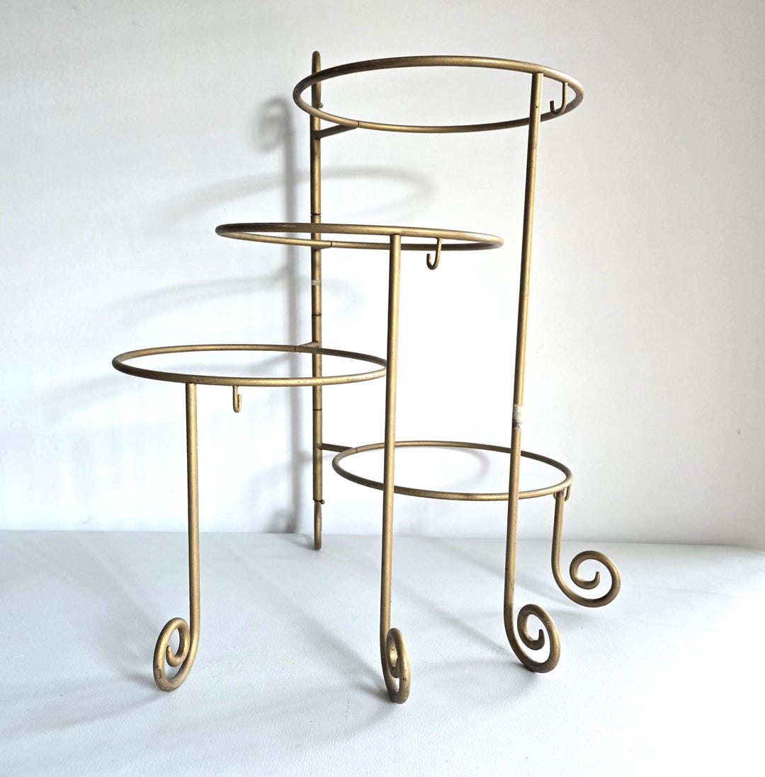4 Tier Vintage Pie Rack Gold Swivel Metal Dessert Display - Etsy