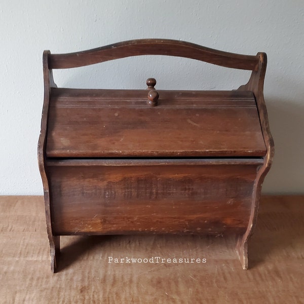 Vintage Sewing Box Wood Box Sewing Organizer