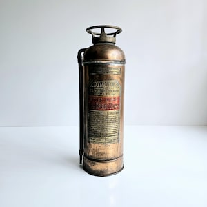 antique copper fire extinguisher 1900s Diener 2 1/2 gallon firefighter retirement gift