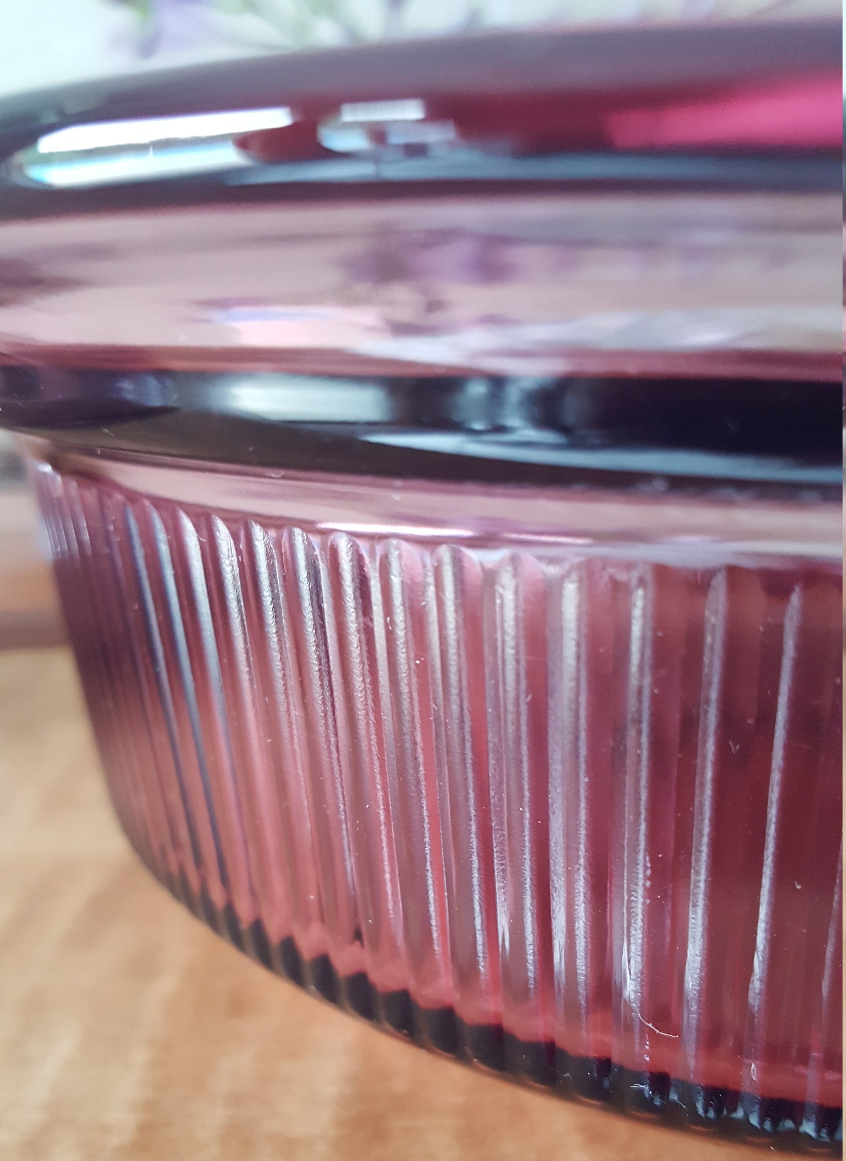 Pyrex Cranberry Vintage Pyrex Visions Cranberry Casserole Set 5 Ribbed Glass Dishes - Etsy