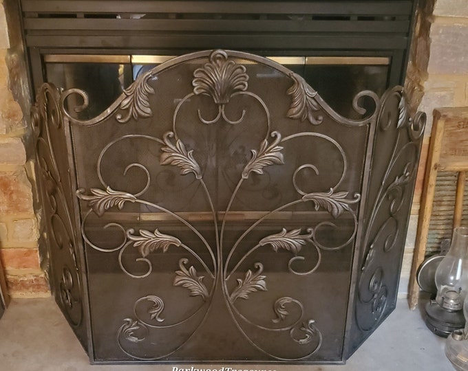 Fireplace Screens, Vintage Fireplace Screen, Wrought Iron Fireplace