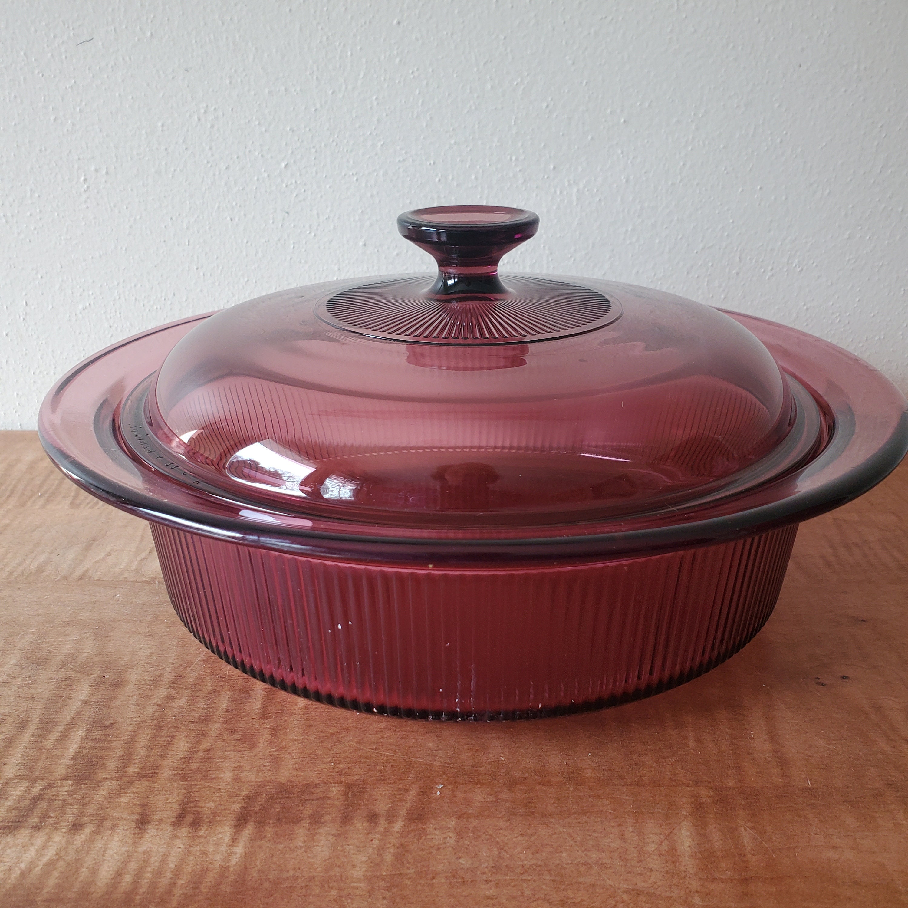 Vintage Pyrex Visions Cranberry Casserole Set 5 Ribbed Glass Dishes - Etsy